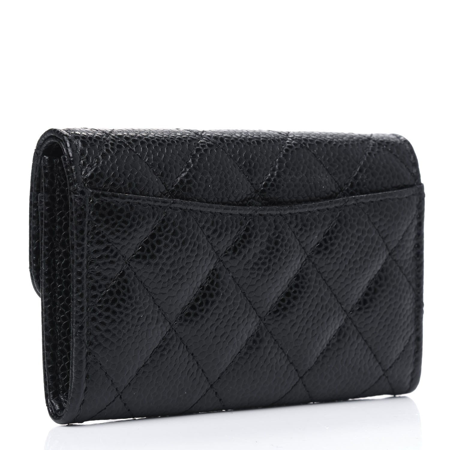 Chanel Caviar Quilted Flap Card Holder Wallet Black 2 of 4
