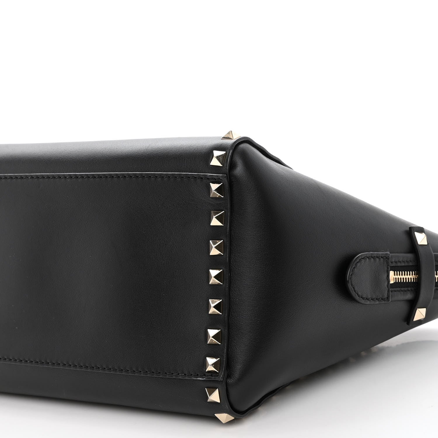 Valentino Garavani Vitello Small Rockstud Double Handle Tote Black 9 of 9