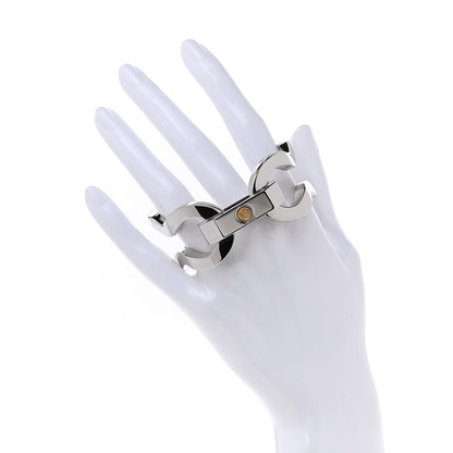 Louis Vuitton Metal Cuff Bracelet Silver Gold 2 of 4