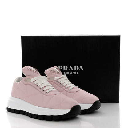 Prada Re-Nylon Piuma Metal Triangle Logo Quilted 45mm Sneakers 39 Alabastro 9 of 9