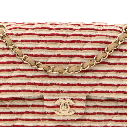 Chanel Jersey Quilted Medium Coco Sailor Flap Red White 8 of 14