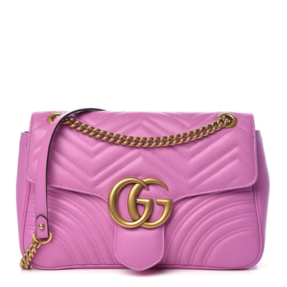 Gucci Calfskin Matelasse Medium GG Marmont Shoulder Bag Candy Mousse 1 of 10