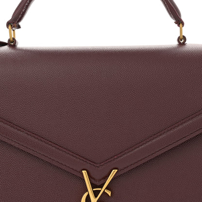 Saint Laurent Grain de Poudre Medium Classic Monogram Cassandra Top Handle Rouge Legion 9 of 16