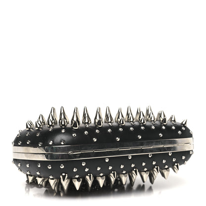 Alexander McQueen Calfskin Spike Studded Knuckle Box Clutch Black 4 of 10
