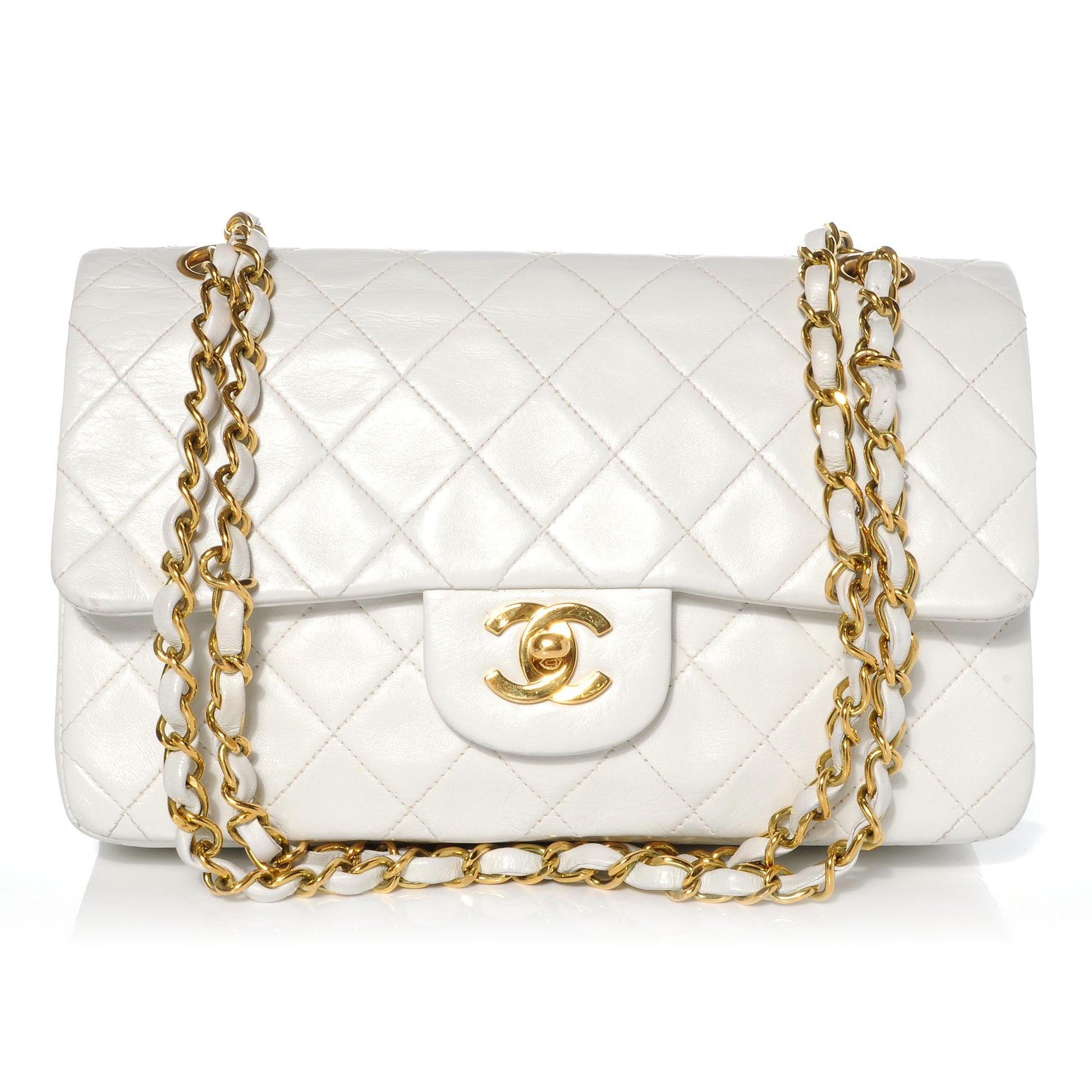 Chanel Lambskin Quilted Small Double Flap White 1 of 11