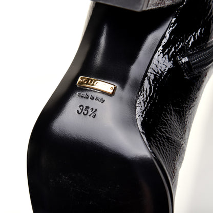 Gucci Patent Pryntil Over The Knee Boots 35.5 Black 6 of 9