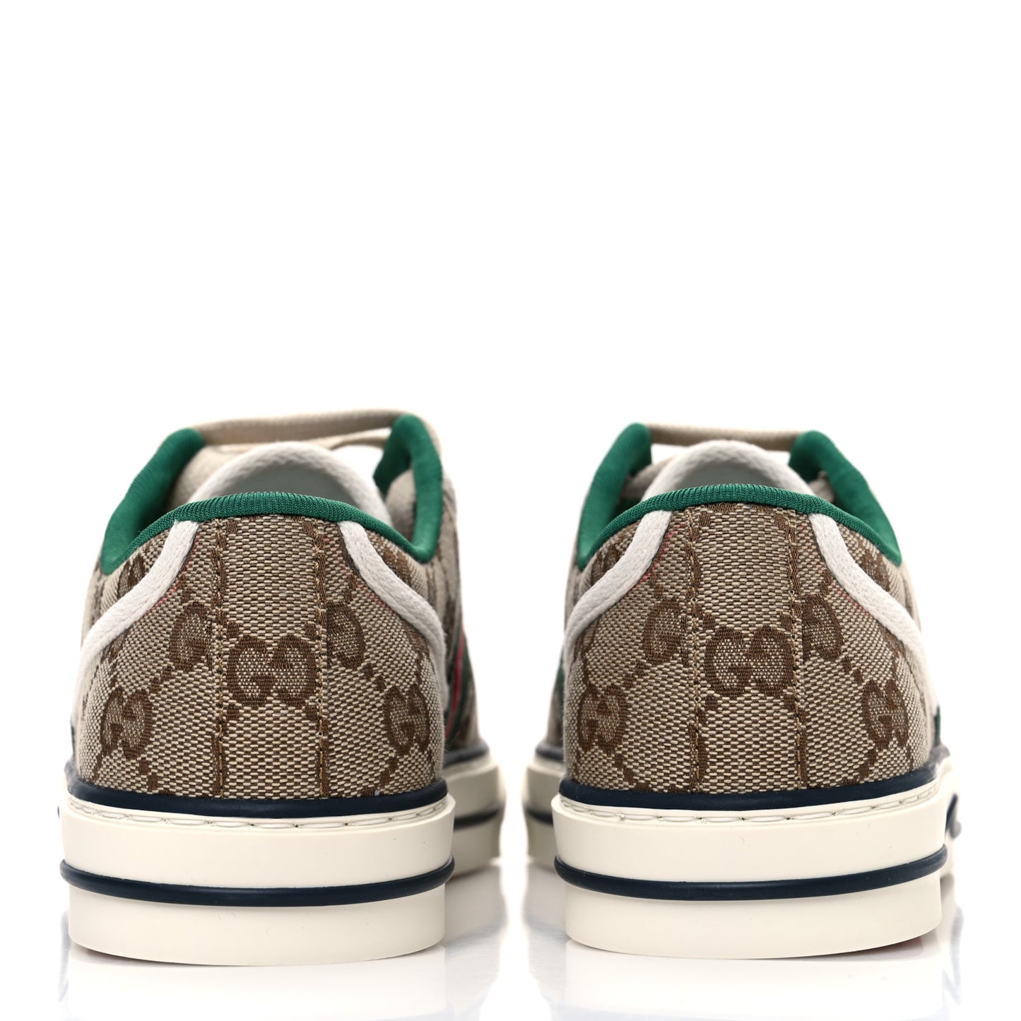 GG Monogram Web Womens 1977 Tennis Sneakers 37 Beige Ebony Mystic White