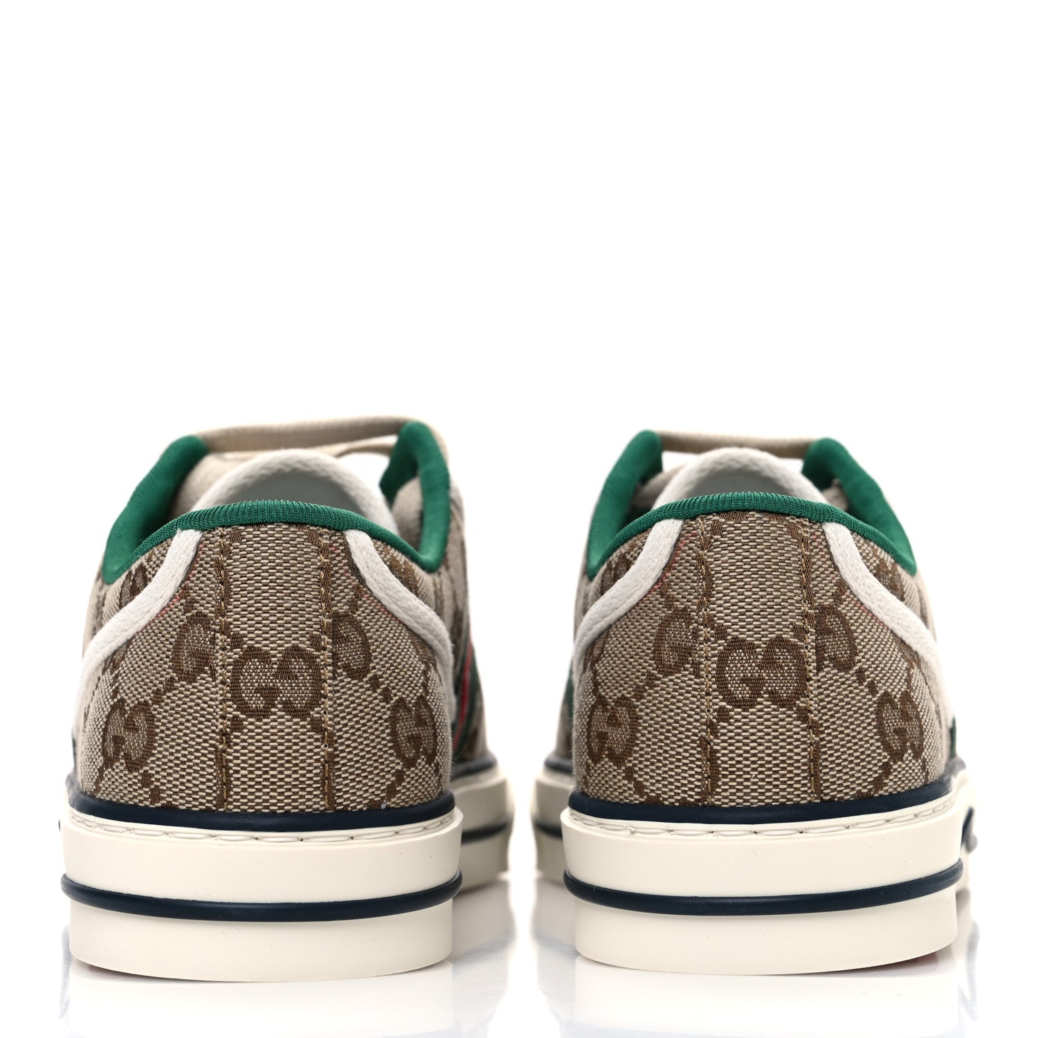 Gucci GG Monogram Web Womens 1977 Tennis Sneakers 37 Beige Ebony Mystic White 6 of 10