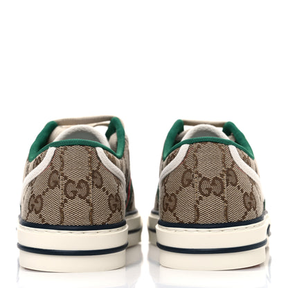 Gucci GG Monogram Web Womens 1977 Tennis Sneakers 37 Beige Ebony Mystic White 6 of 10