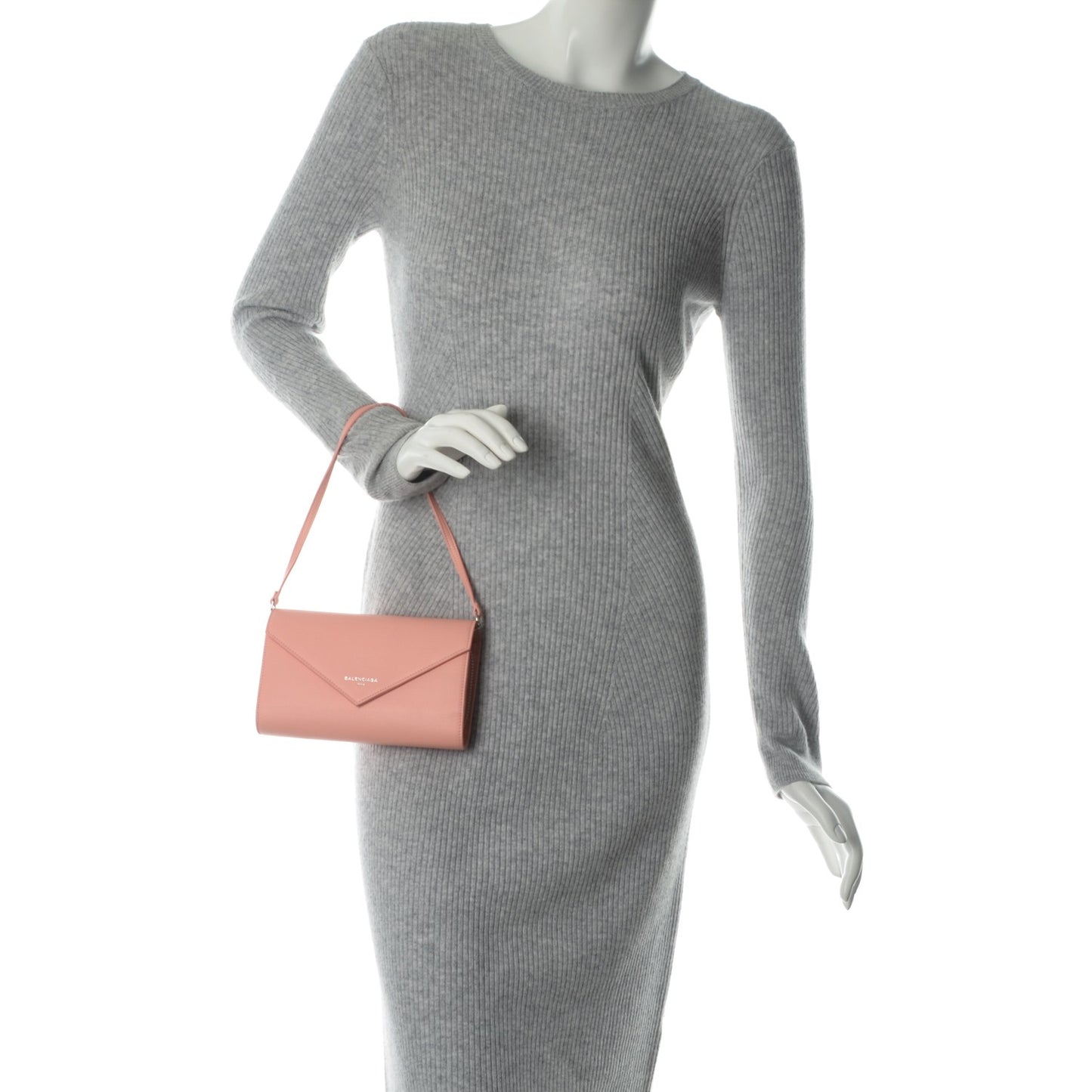 Calfskin Papier Money Convertible Clutch Vieux Rose
