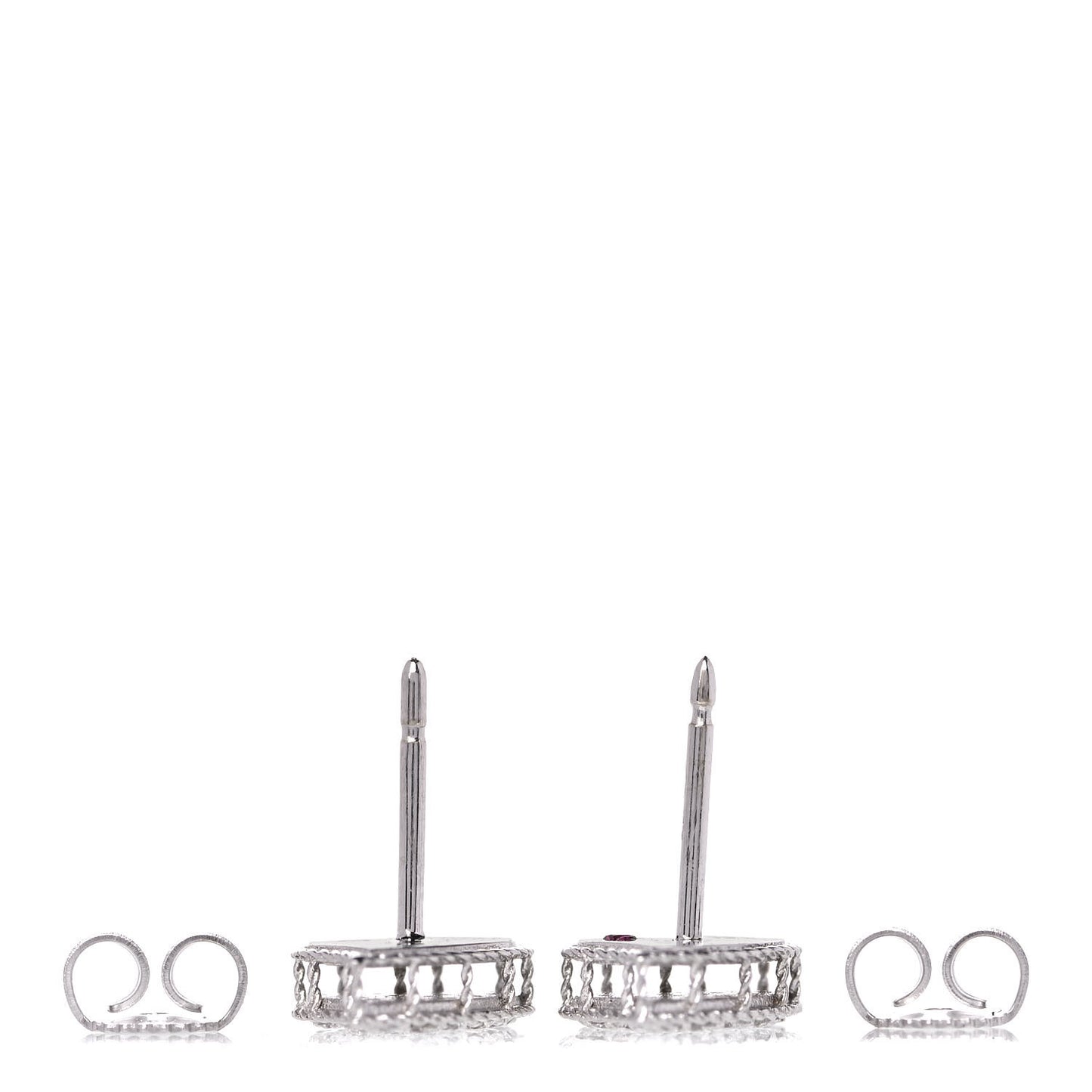 18K White Gold Diamond Tiny Treasures Heart Stud Earrings