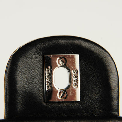 Chanel Lambskin Embroidered Medium Camellia Flap Black 9 of 9