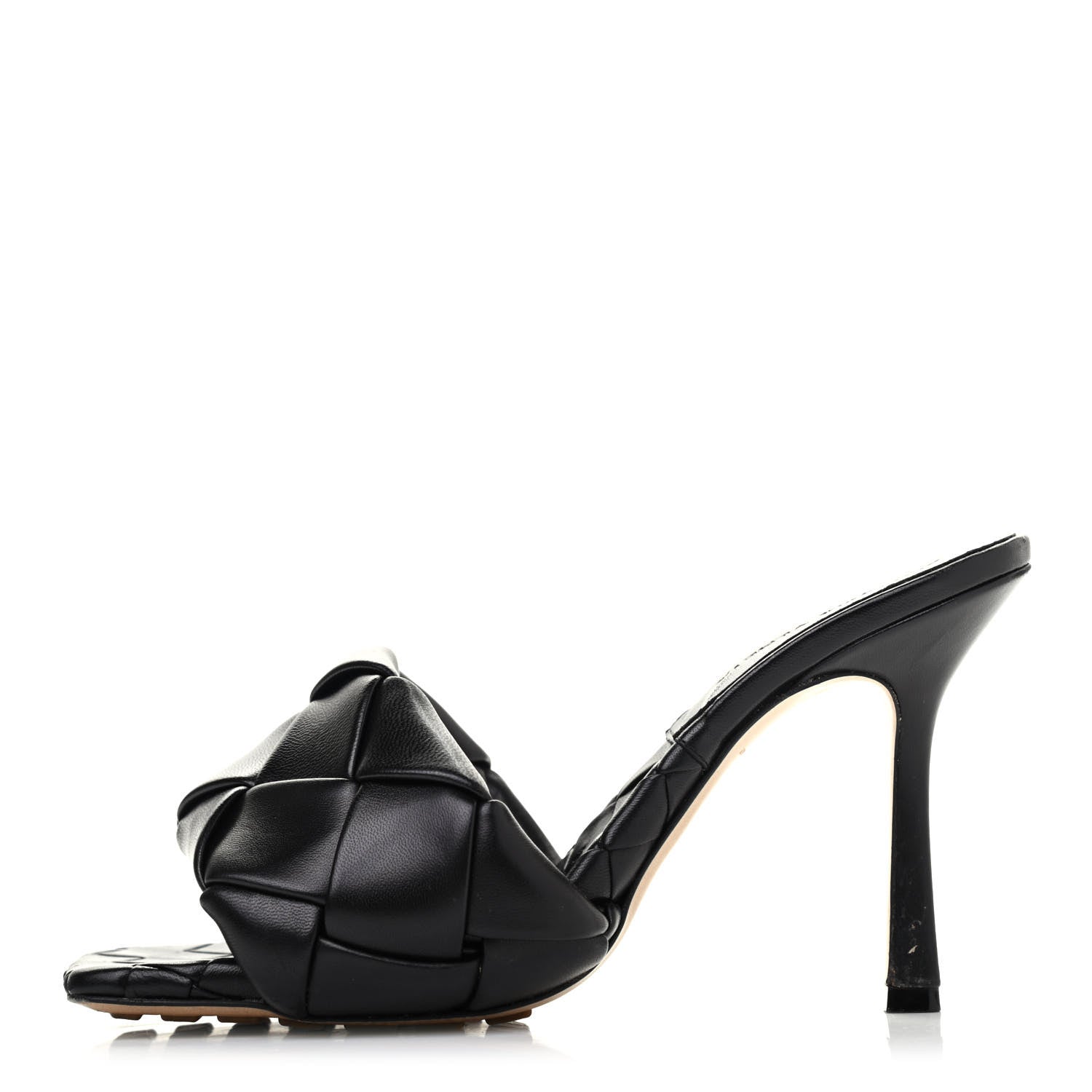 Bottega Veneta Nappa Maxi Intrecciato Lido Mule Sandals 38 Black 1 of 4