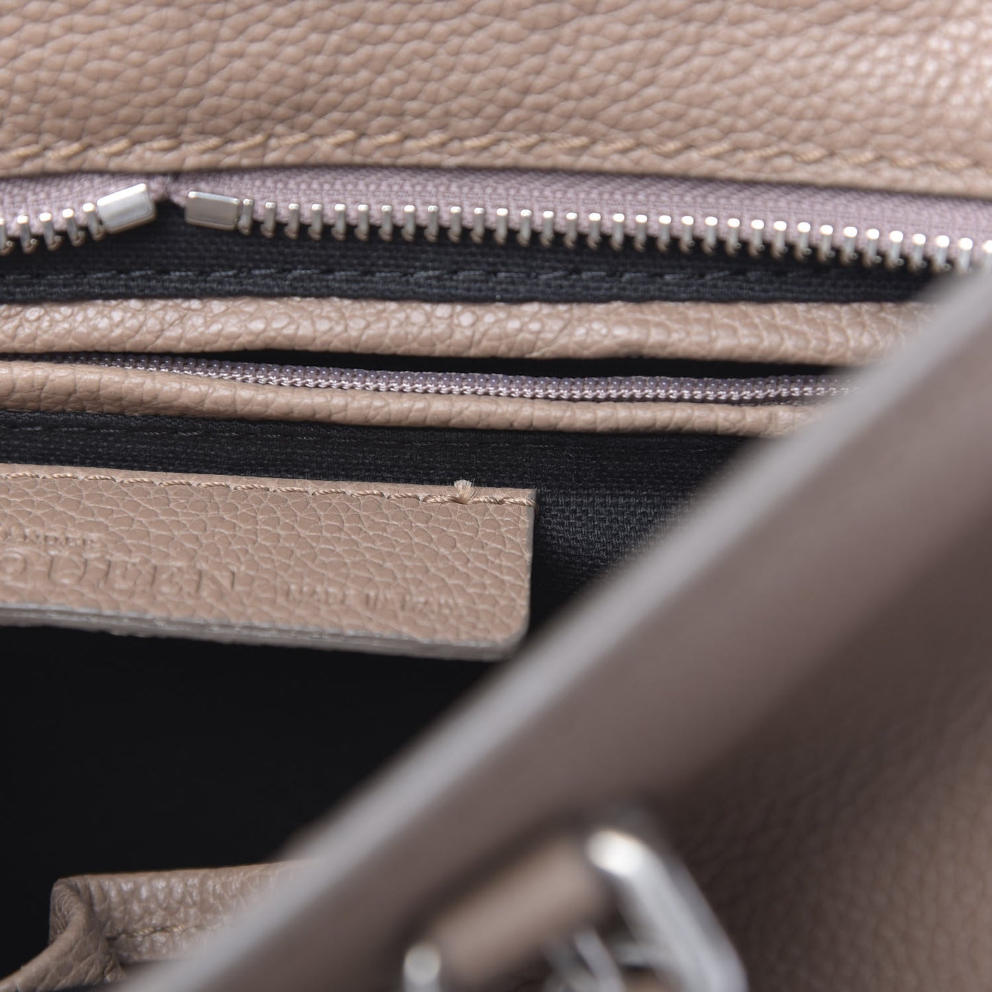 Pebbled Calfskin Small Skull Padlock Zip Around Tote Tan