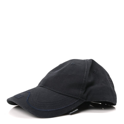 Balenciaga Cotton BB Logo Baseball Hat L Navy 1 of 10