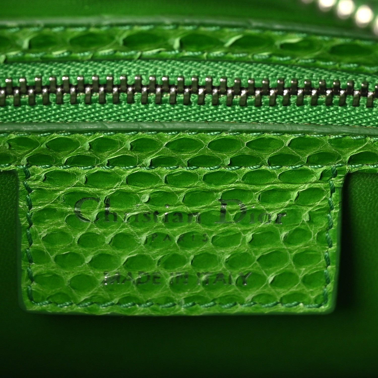 Christian Dior Snakeskin Medium Lady Dior Green 6 of 10