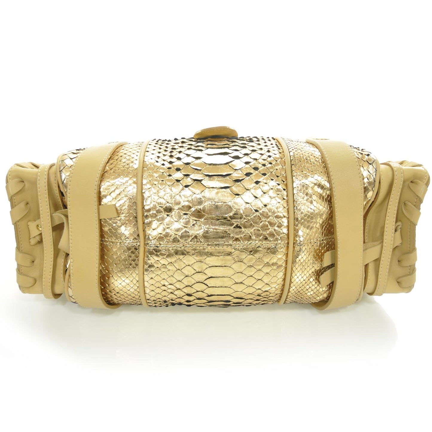 Metallic Python Silverado Shoulder Bag Gold