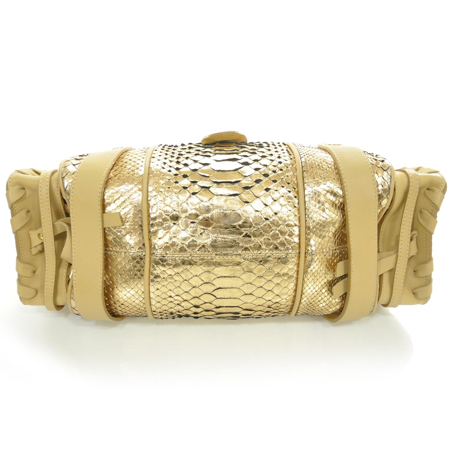 Chloe Metallic Python Silverado Shoulder Bag Gold 5 of 11