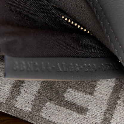 Fendi Vitello Seta Chenille FF Mini Peekaboo Iconic Satchel Anthracite Asfalto 8 of 11