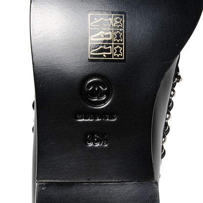 Chanel Leather Chain Loafers 36.5 Black 8 of 10