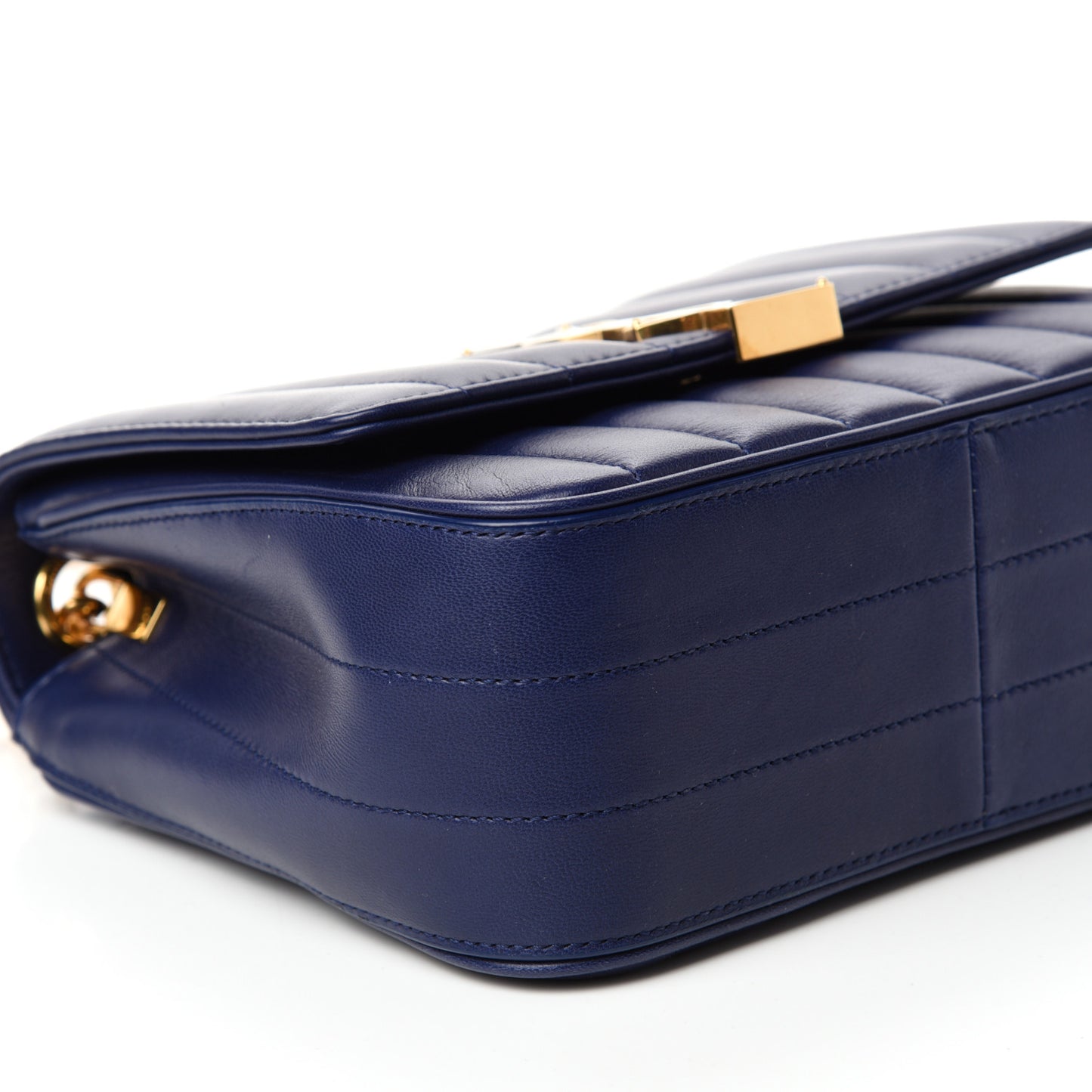 Lambskin Matelasse Monogram Medium Vicky Chain Bag Blue