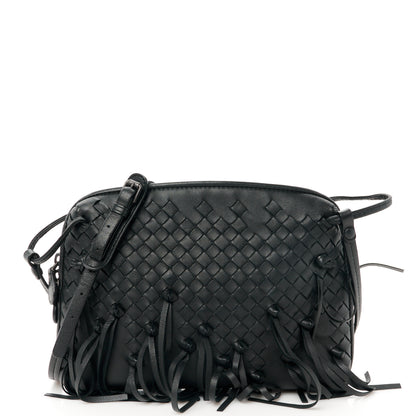 Bottega Veneta Nappa Intrecciato Fringe Nodini Crossbody Messenger Black 1 of 12