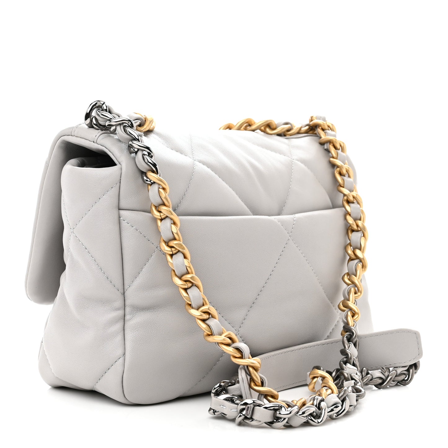 Lambskin Quilted Medium Chanel 19 Flap Grey