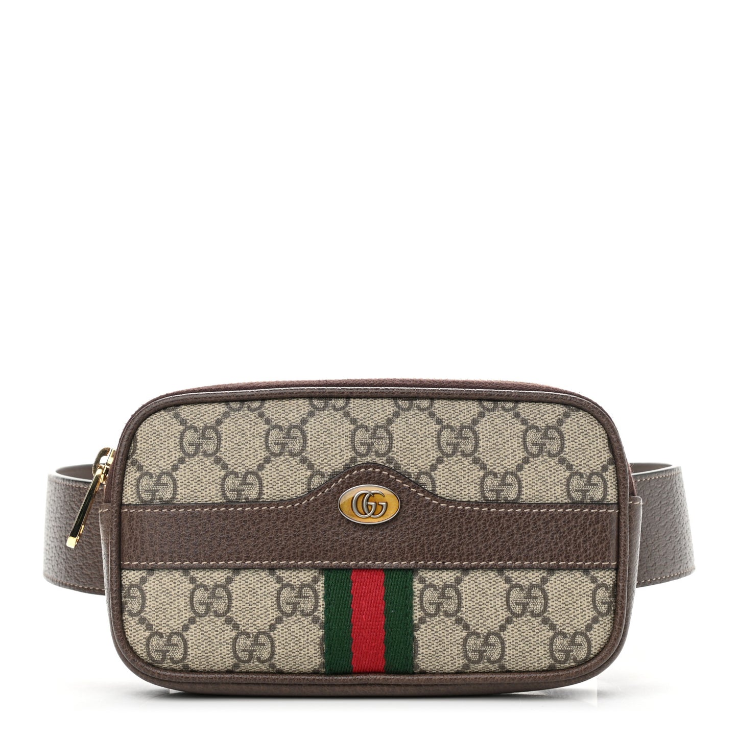 GG Supreme Monogram Web Ophidia Belted iPhone Case 85 34 Dark Brown
