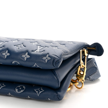Louis Vuitton Lambskin Embossed Monogram Coussin PM Denim Blue 9 of 9