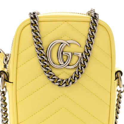 Gucci Calfskin Matelasse Mini GG Marmont Crossbody Bag Banana 8 of 13