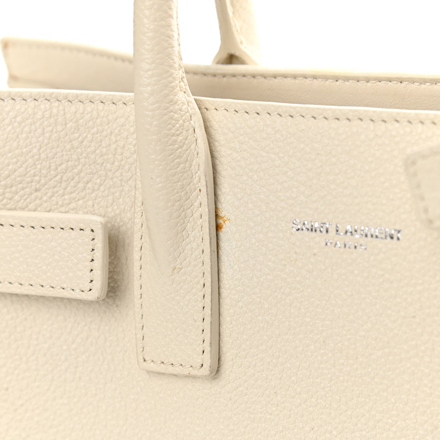 Saint Laurent Grained Calfskin Nano Sac de Jour Dove White 12 of 13