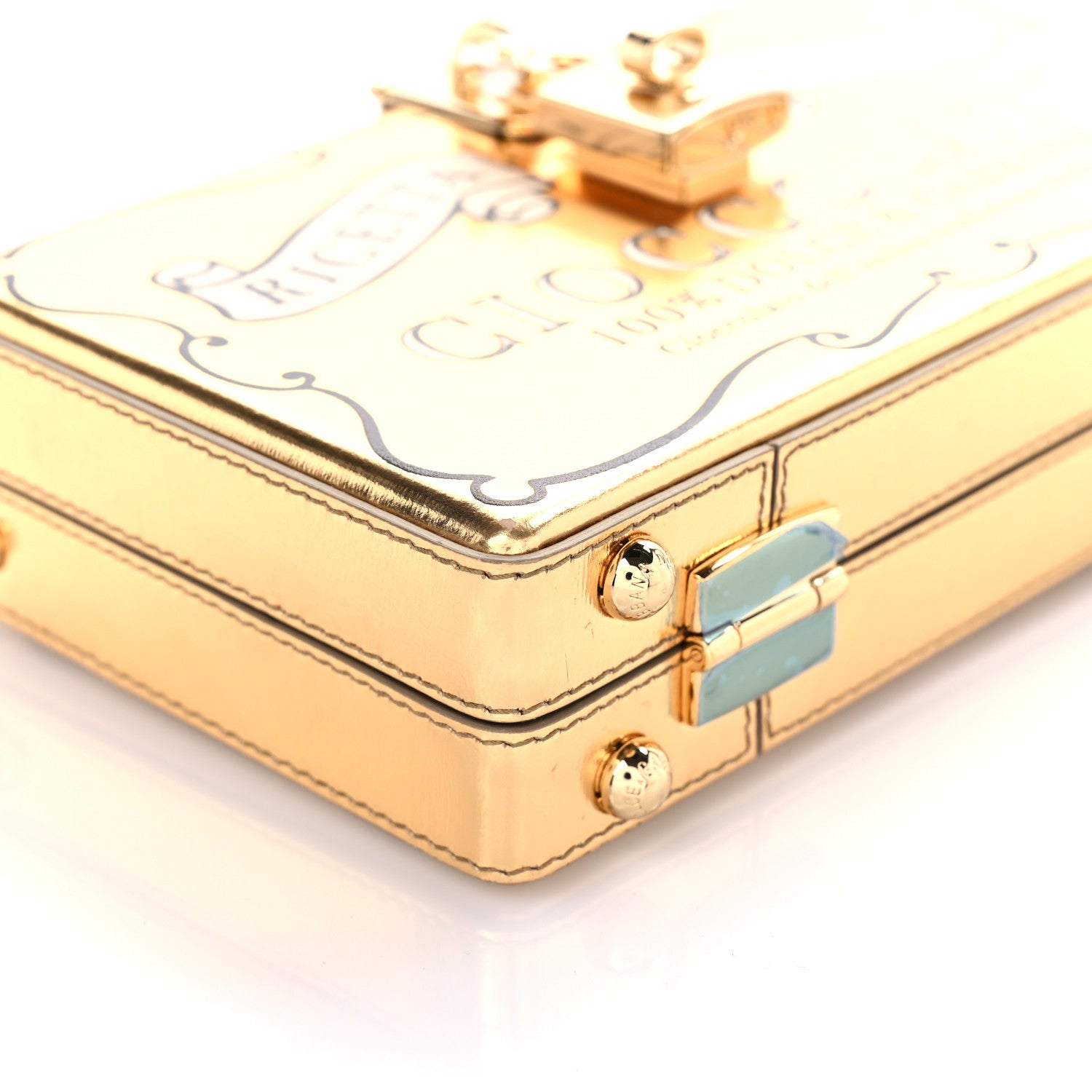 Dolce & Gabbana Metallic Calfskin Chocolate Bar Clutch Gold 9 of 16