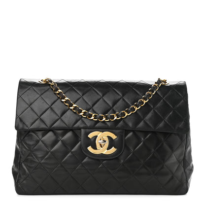 Chanel Lambskin Quilted XL Jumbo Single Flap Black 1 of 16