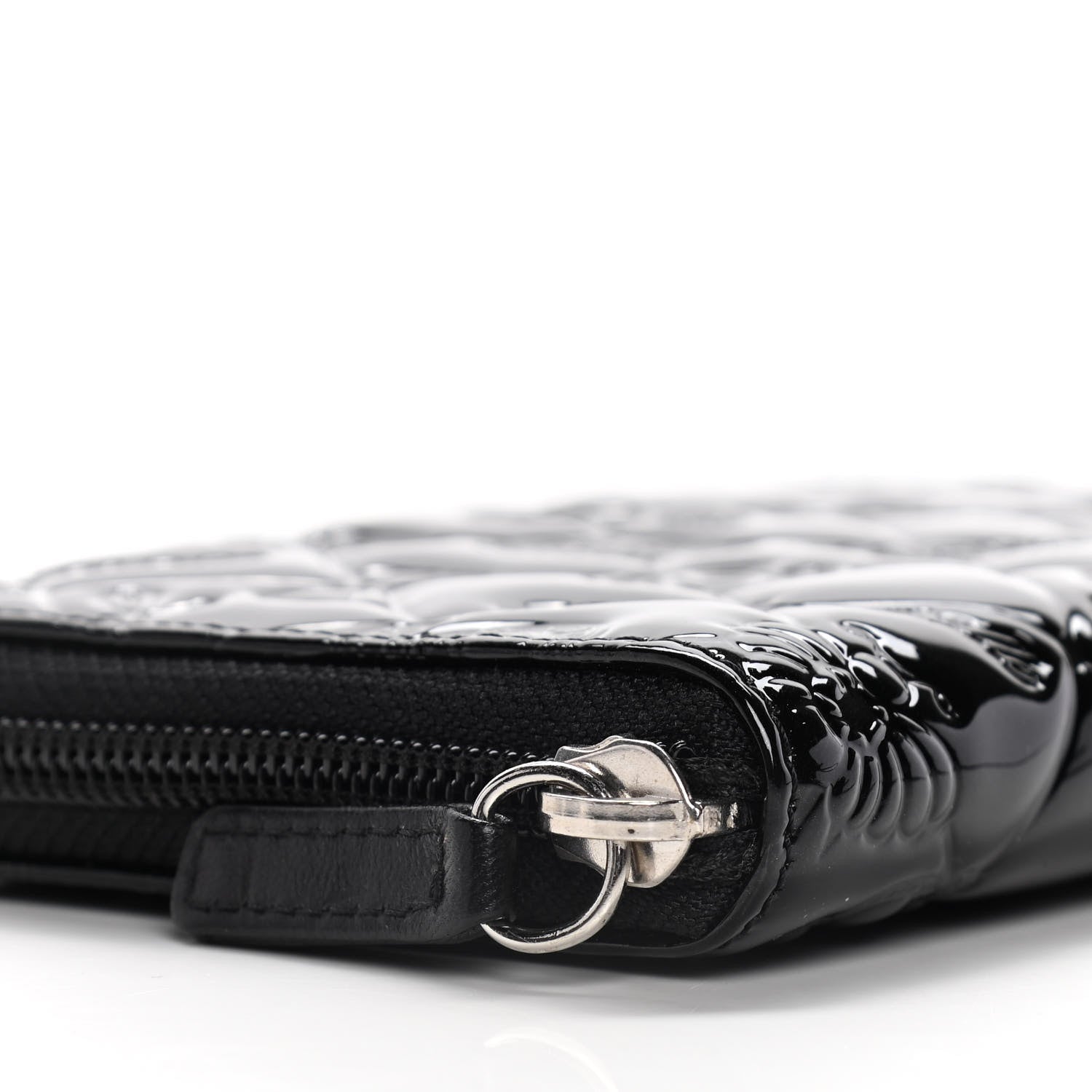Chanel Patent Calfskin Lucky Symbols Zip Around Wallet Black 9 of 12