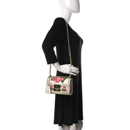 Gucci Calfskin Floral Embroidered Small Padlock Shoulder Bag White 2 of 12