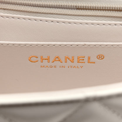 Chanel Lambskin Quilted Resin CC Mini Flap Bag White Black 6 of 10