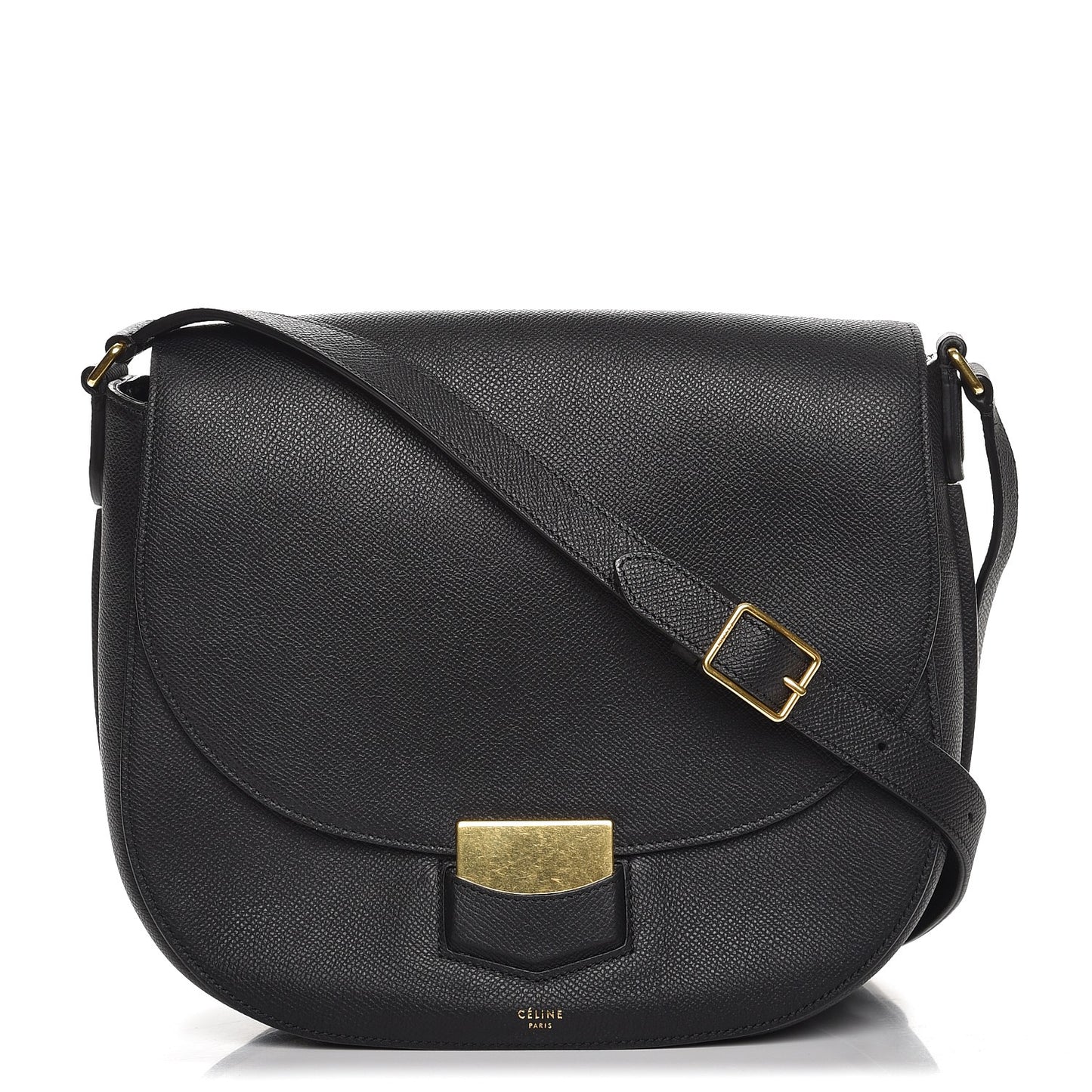 Grained Calfskin Medium Trotteur Black