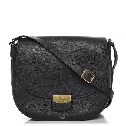 Celine Grained Calfskin Medium Trotteur Black 1 of 6