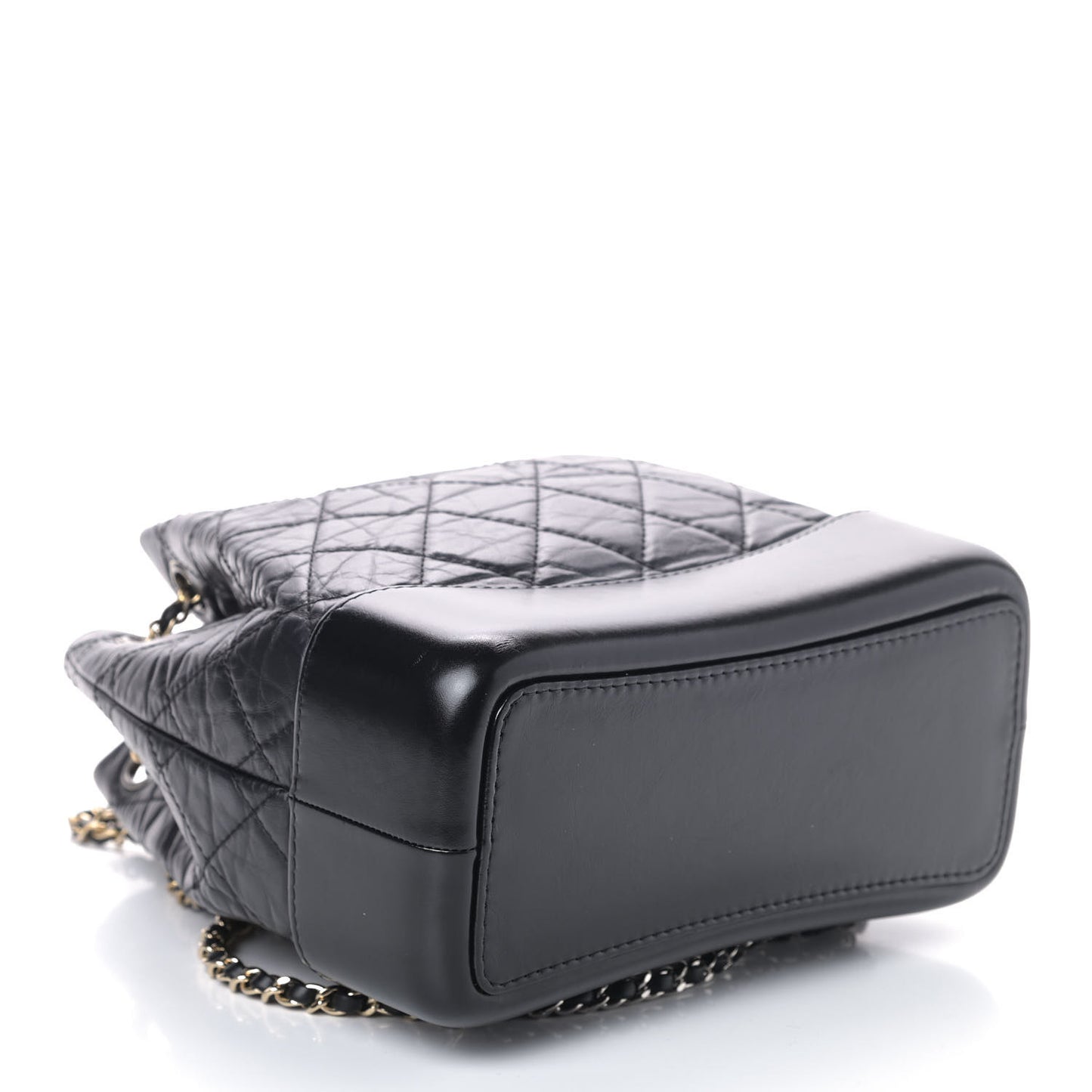 Aged Calfskin Quilted Small Gabrielle Backpack Black