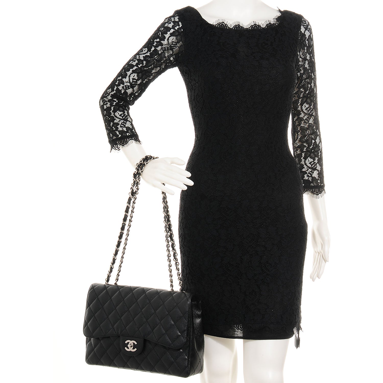 Chanel Caviar Jumbo Single Flap Black 2 of 8