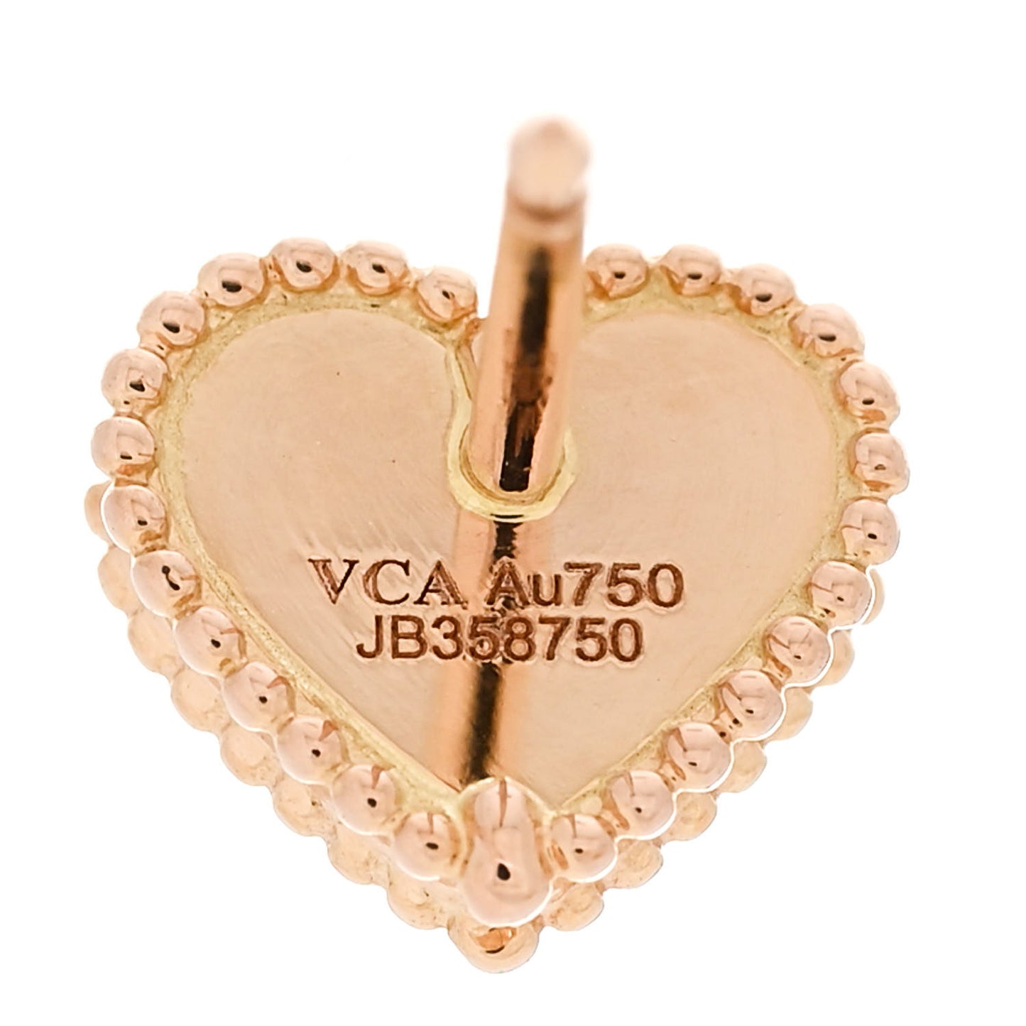 18K Rose Gold Carnelian Sweet Alhambra Heart Earrings