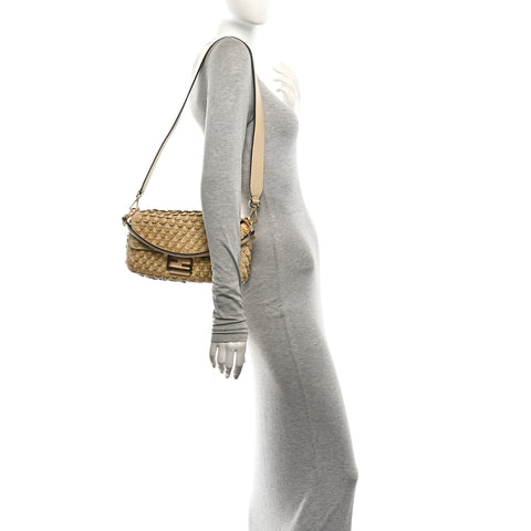 Sequin Macrame Baguette Beige Gold