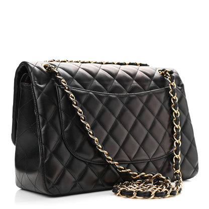 Chanel Lambskin Quilted Jumbo Double Flap Black 3 of 10
