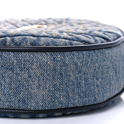 Saint Laurent Denim Quilted Monogram Round Crossbody Bag Rodeo Blue 11 of 11
