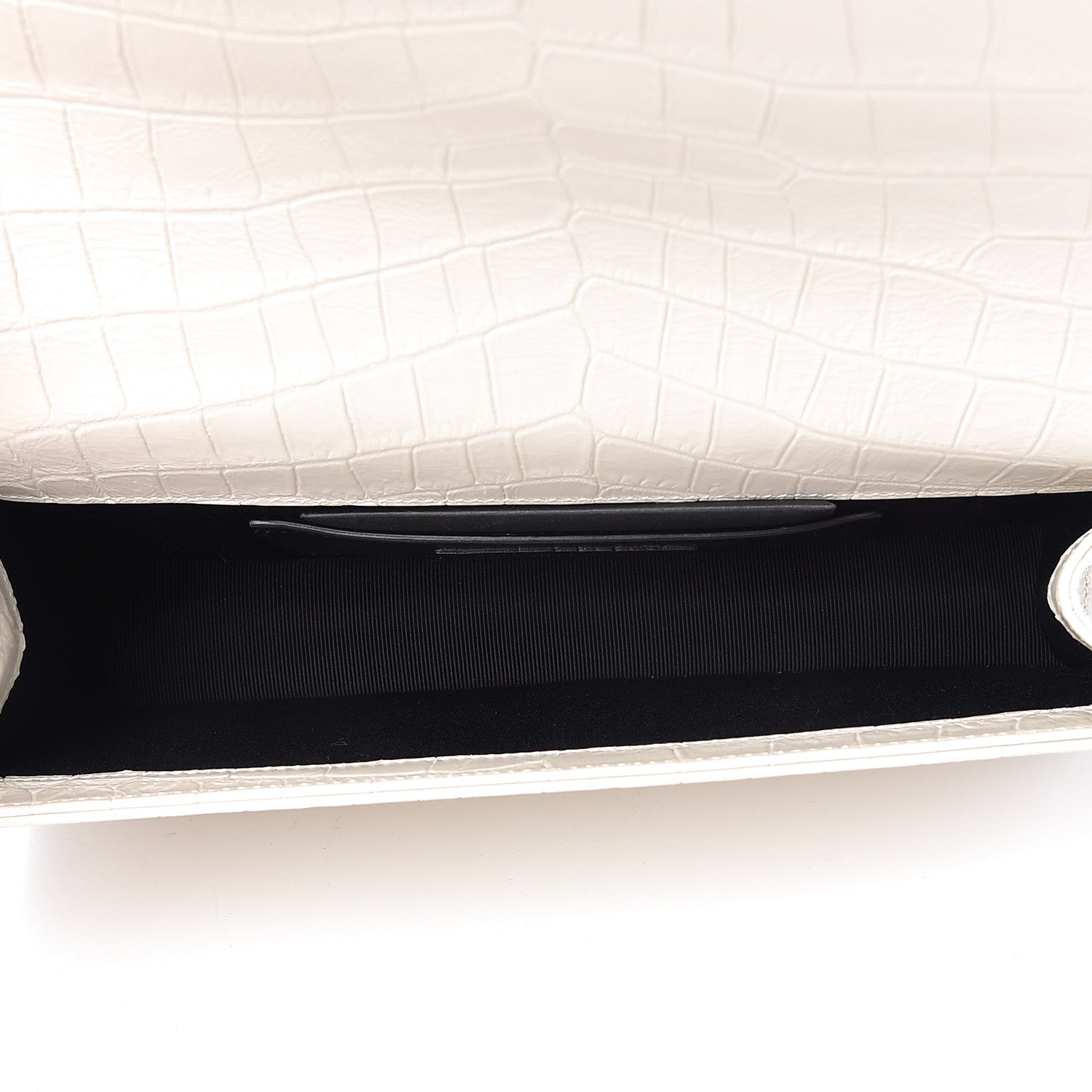 Saint Laurent Calfskin Crocodile Embossed Classic Kate Monogram Clutch Porcellana 5 of 12