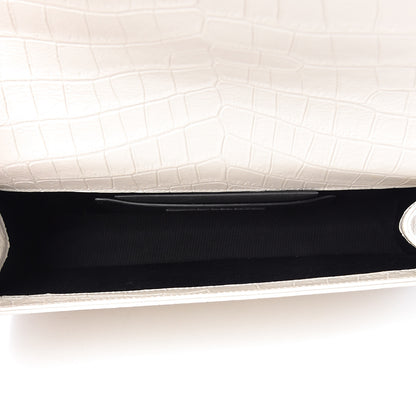 Saint Laurent Calfskin Crocodile Embossed Classic Kate Monogram Clutch Porcellana 5 of 12