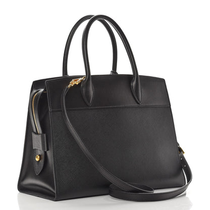 Prada Saffiano City Calfskin Medium Esplanade Tote Black 4 of 8