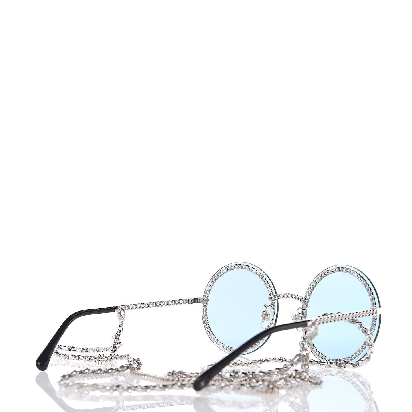 Chain Round Sunglasses 4245 Blue Silver