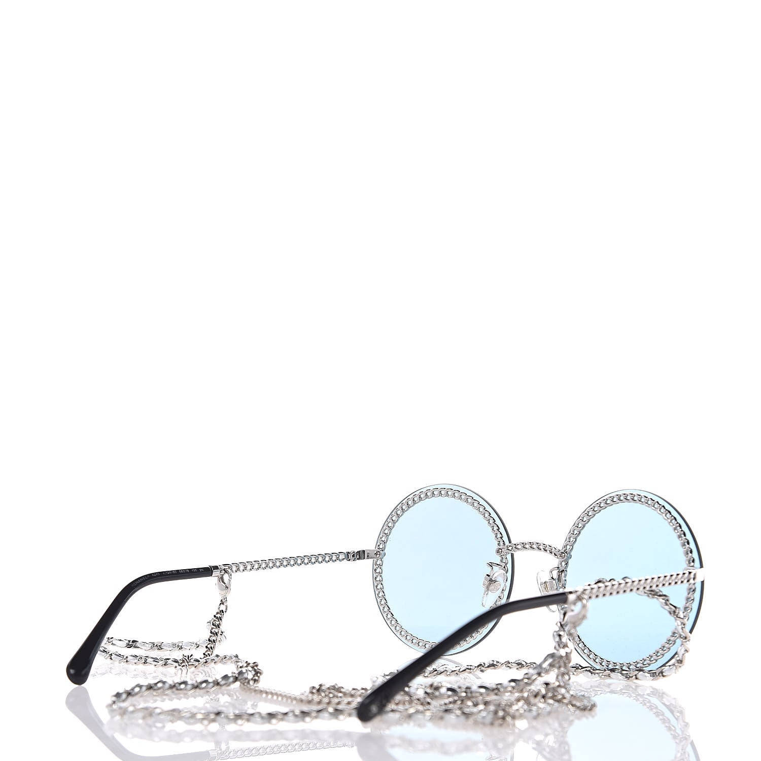 Chanel Chain Round Sunglasses 4245 Blue Silver 4 of 8