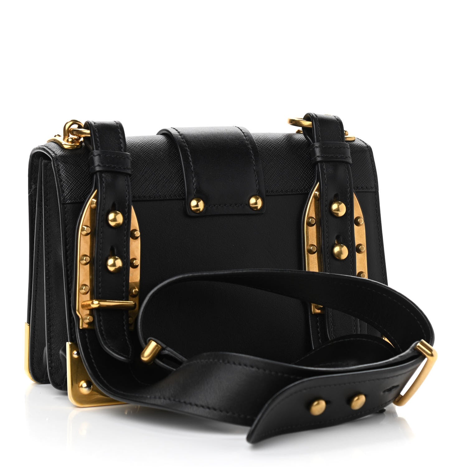 Prada City Calf Saffiano Cahier Bag Black 2 of 10